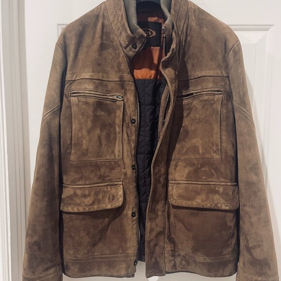 Tod's Suede Leather Utility Jacket M brown MSRP $3000 - Picture 1 of 9